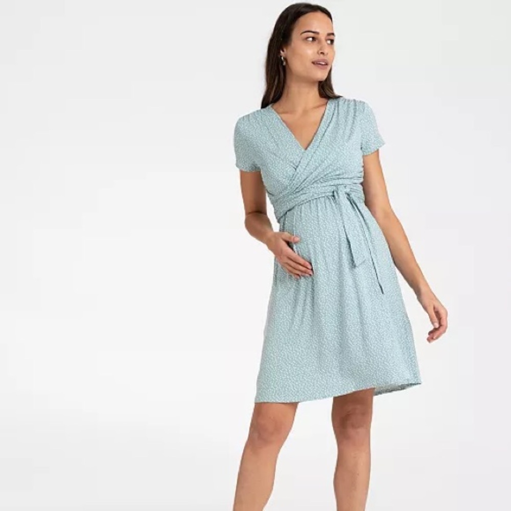 Seraphine Blue Wrap Midi Dress